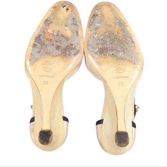 AUTHENTICATED Chanel Vintage Toe Cap Mary Jane Pumps Size 36 US 6 S2798 - Picture 10 of 11